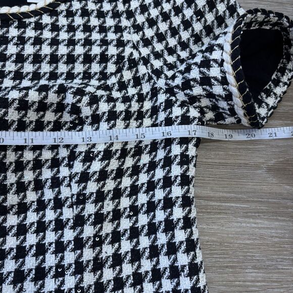 Lilly Pulitzer Shift Dress Size 4 Doriane Boucle Noir Houndstooth Sequin Boucle - Picture 9 of 12